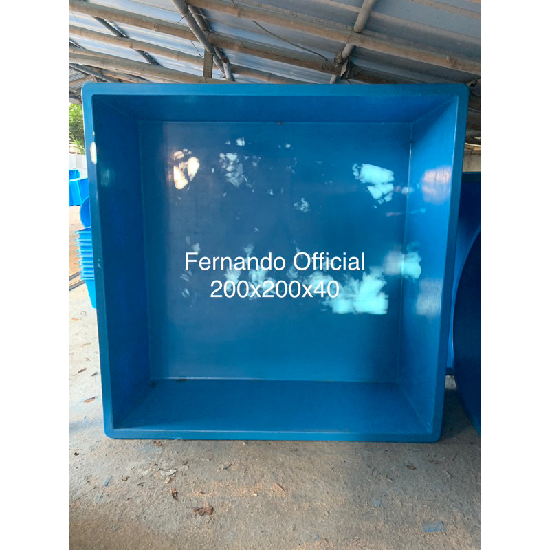 Bak Fiber Kotak / Kolam Fiber Persegi 200 x 200 x 40cm