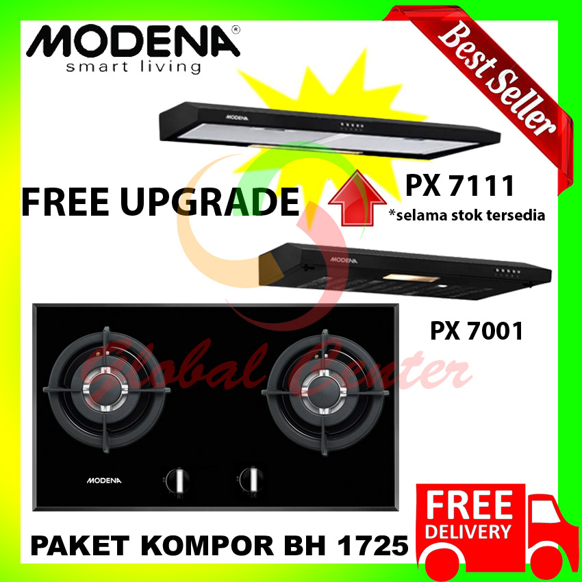 Paket Kompor Tanam Modena BH 1725 Dan Cooker Hood PX 7001