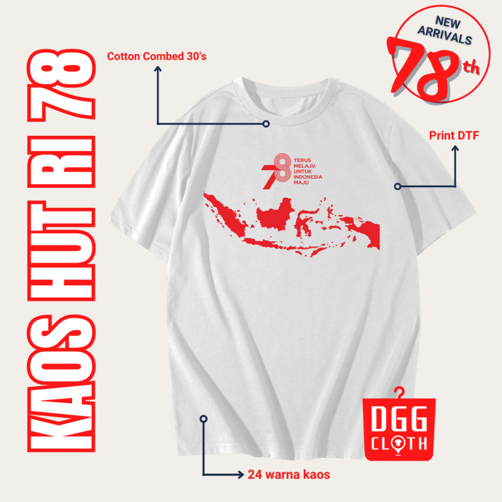 Kaos HUT RI Kemerdekaan 78, Baju HUT RI Kemerdekan 78 Type 2