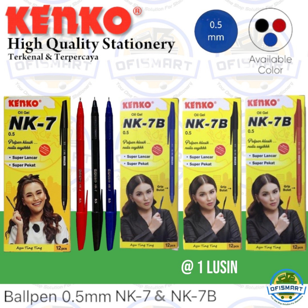 

Kenko Oil Gel Pen 0.5mm NK-7 & 7B | @1Ktk=12PCs