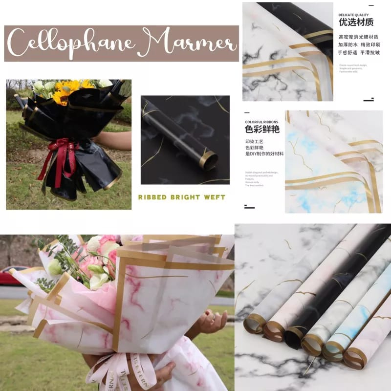 

Cellophane Marmer Bicolor Kertas Wrapping Buket