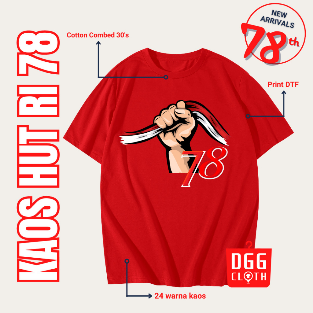 Kaos HUT RI Kemerdekaan 78, Baju HUT RI Kemerdekan 78 Type 11