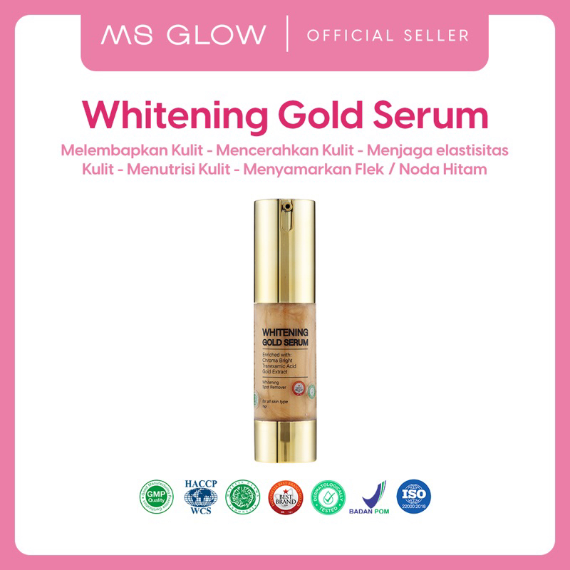 MS GLOW - (original) serum gold whitening + free setrika wajah