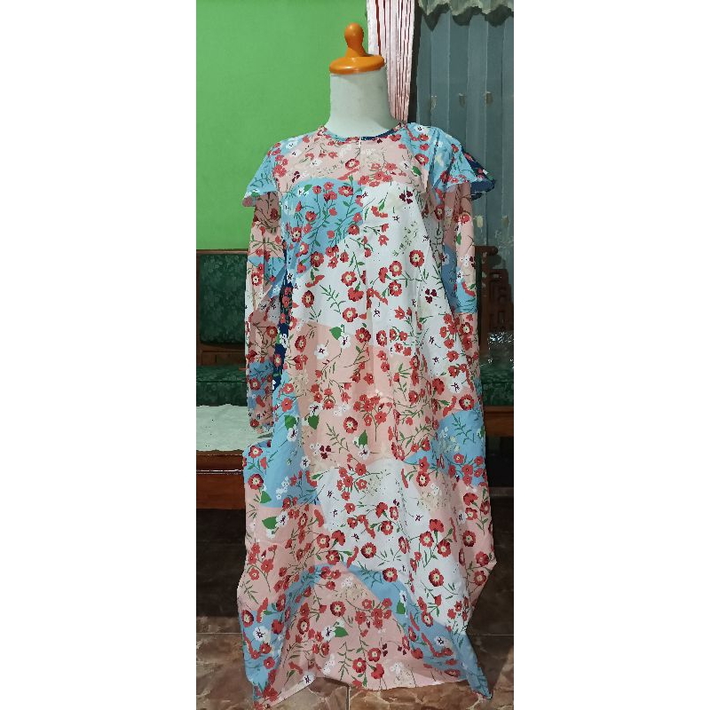 Long set/ Setelan tunik Dewasa motif bunga