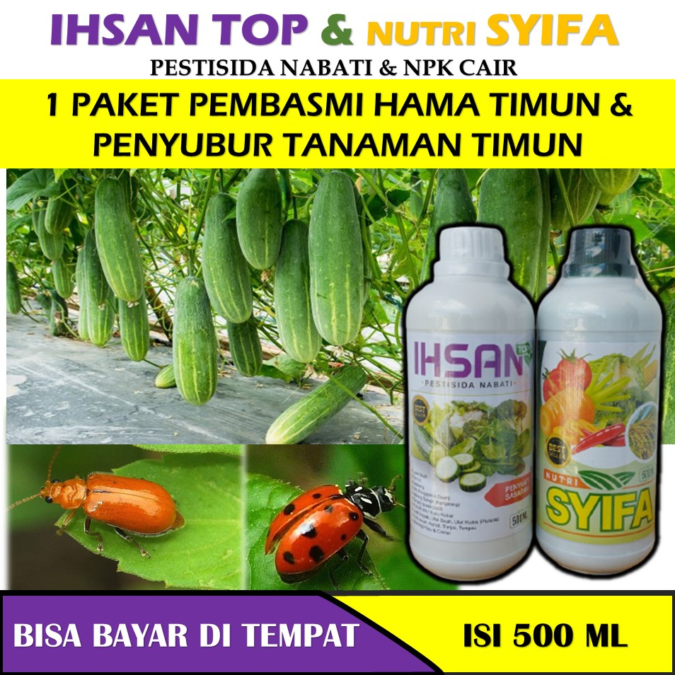 paket terlaris ihsan top & nutrisyifa obat hama mentimun terbaik - obat pembasmi hama mentimun  - ob