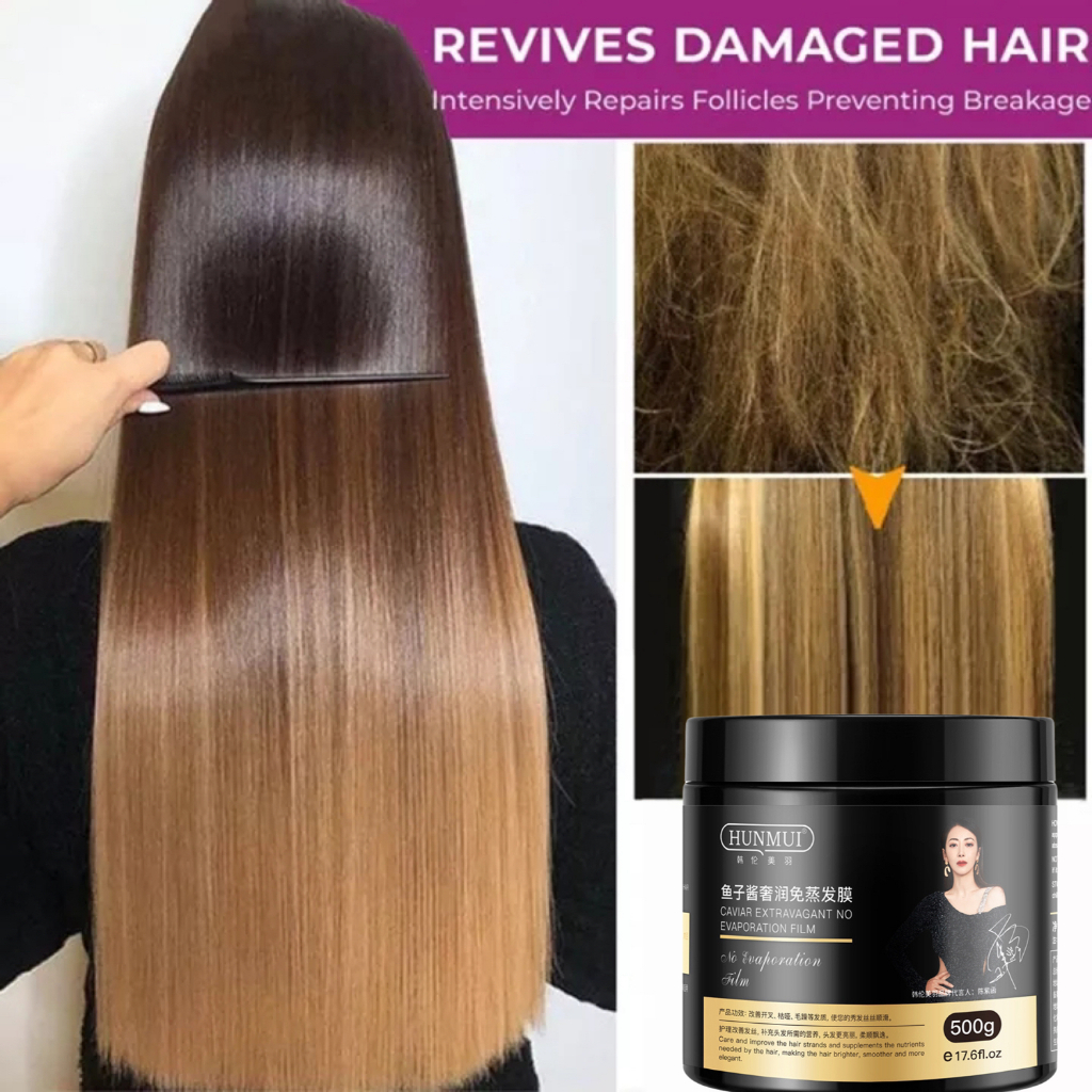 HUNMUI 500g Masker Rambut Hair Mask Keratin Pelurus Rambut Rusak Dan Kering Perawatan Perbaiki Ujung