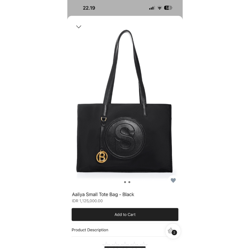 Aaliya small tote bag- black