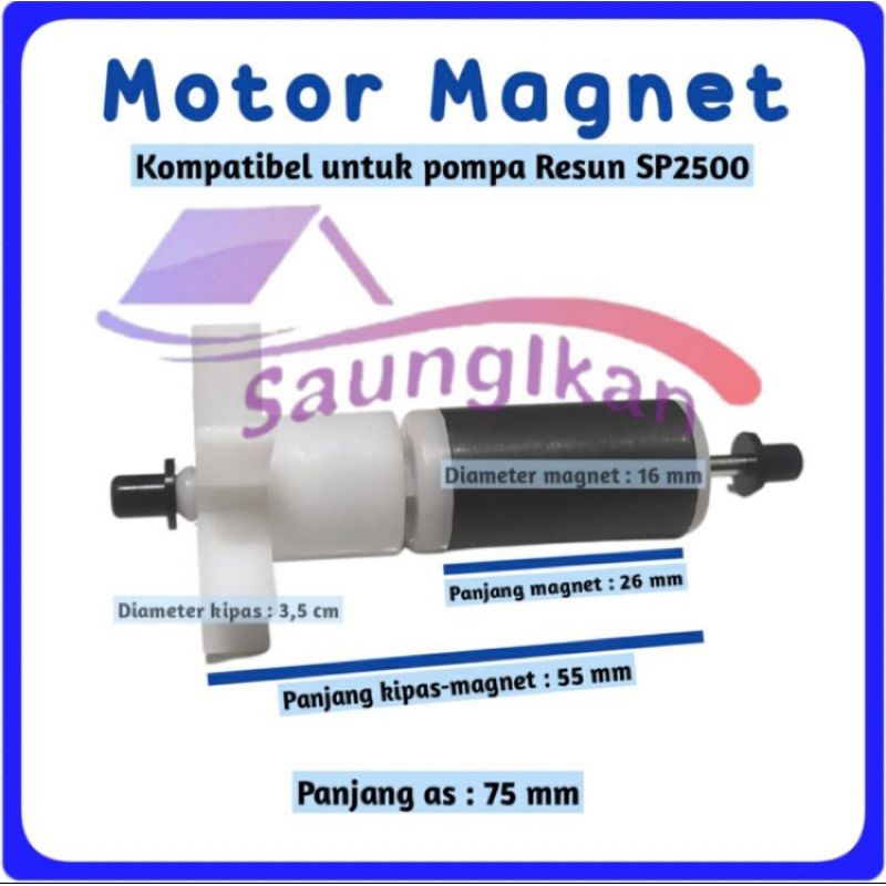Replacement Rotor Magnet Kipas RESUN SP2500 Pompa Celup Aquarium SP 2500