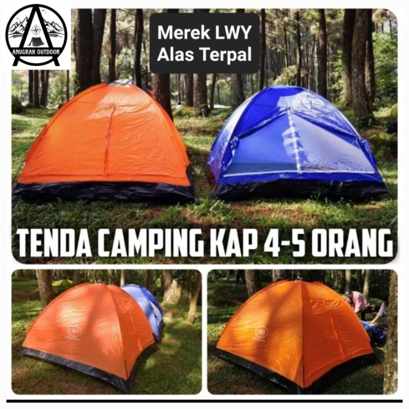 Tenda Camping Single Layers Merek LWY Ukuran 4-5 Orang Dewasa