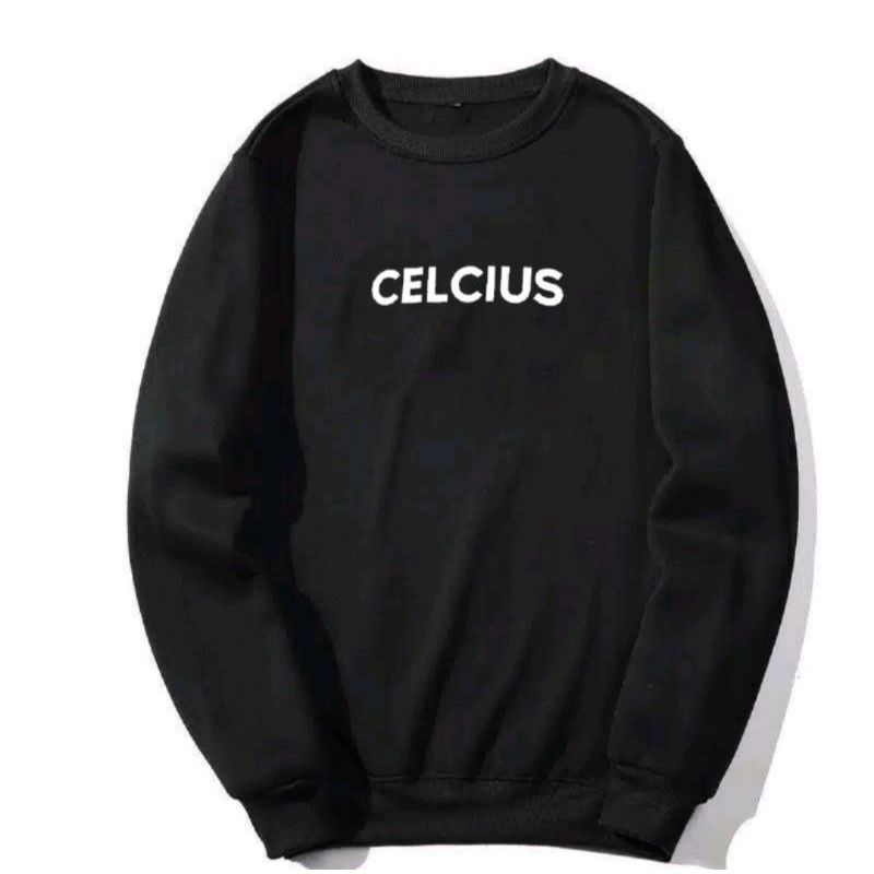 SWEATER CREWNECK CELCIUS HITAM 517 BES SELLER