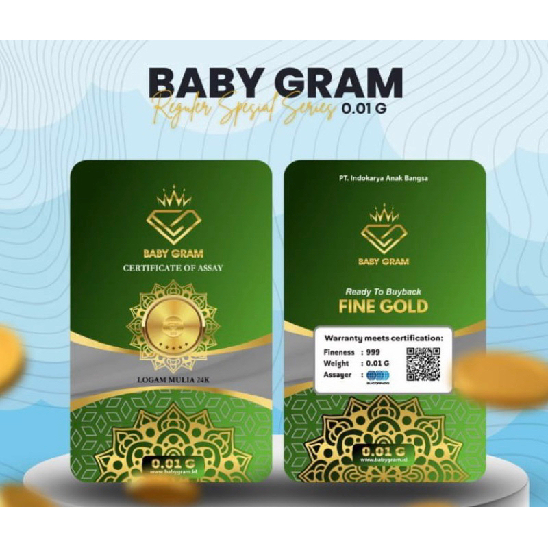Baby Gold 0,01 Gram Emas Mini Logam Mulia 24 Karat Jaminan Asli Original