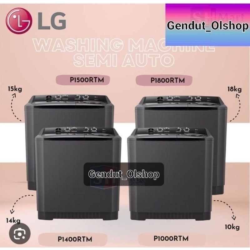 (Khusus Wilayah Kota Palembang) Mesin cuci 2 Tabung 15KG  LG P1500RTM MESIN CUCI 2 TABUNG 15 KG P150