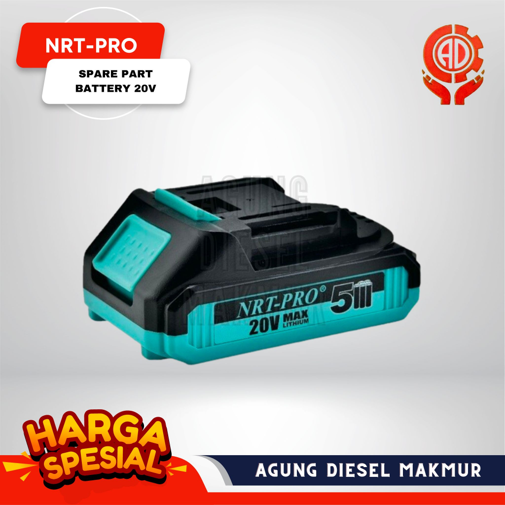 NRT-PRO Cordless Drill Battery Baterai Bor 20V 2000mAh