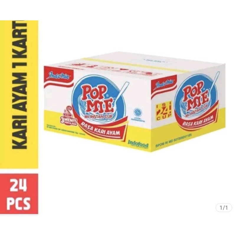 

Pop Mie 24 pcs 1 Karton Rasa Kari , Baso , Ayam Bawang