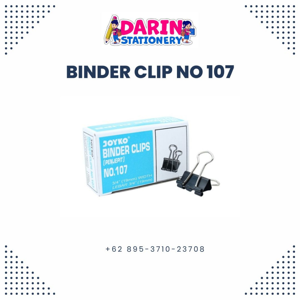 

JOYKO - Binder Clip No. 107 - Penjepit Dokumen Kecil - Pack