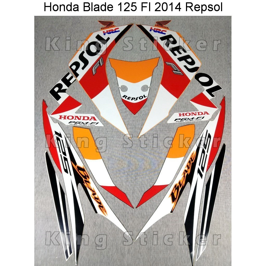 Stiker striping Honda Blade Repsol 125 FI 2014
