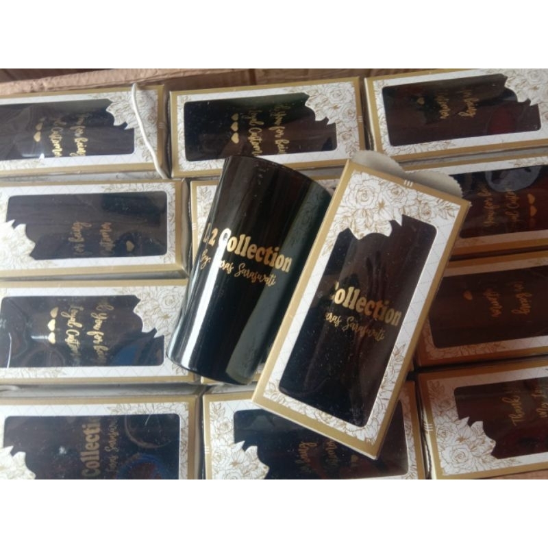 souvenir gelas H12 hitam glossy, souvenir gelas hitam