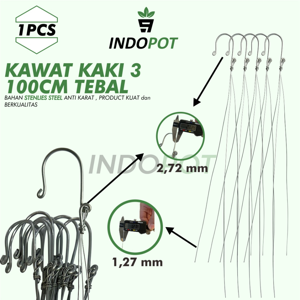 Kawat Tali Gantungan Pot Anggrek Kawat Pot Bunga Anggrek 100cm Satuan