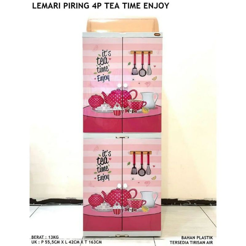 Lemari piring naiba 5 tingkat rak piring plastik 5 susun