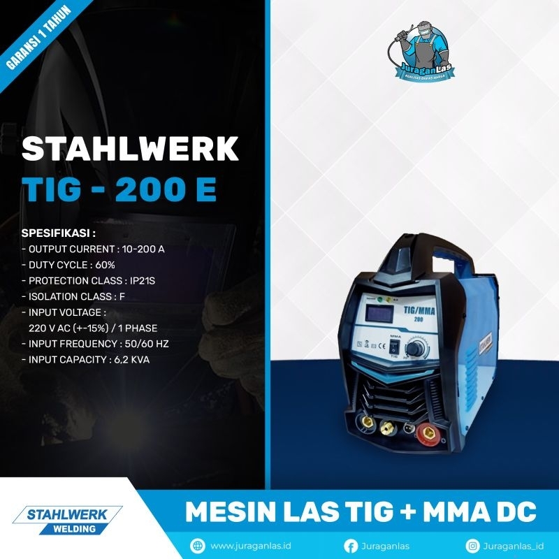 Mesin Las Argon Tig 200E Mesin Las Stahlwerk DC Tig 200A