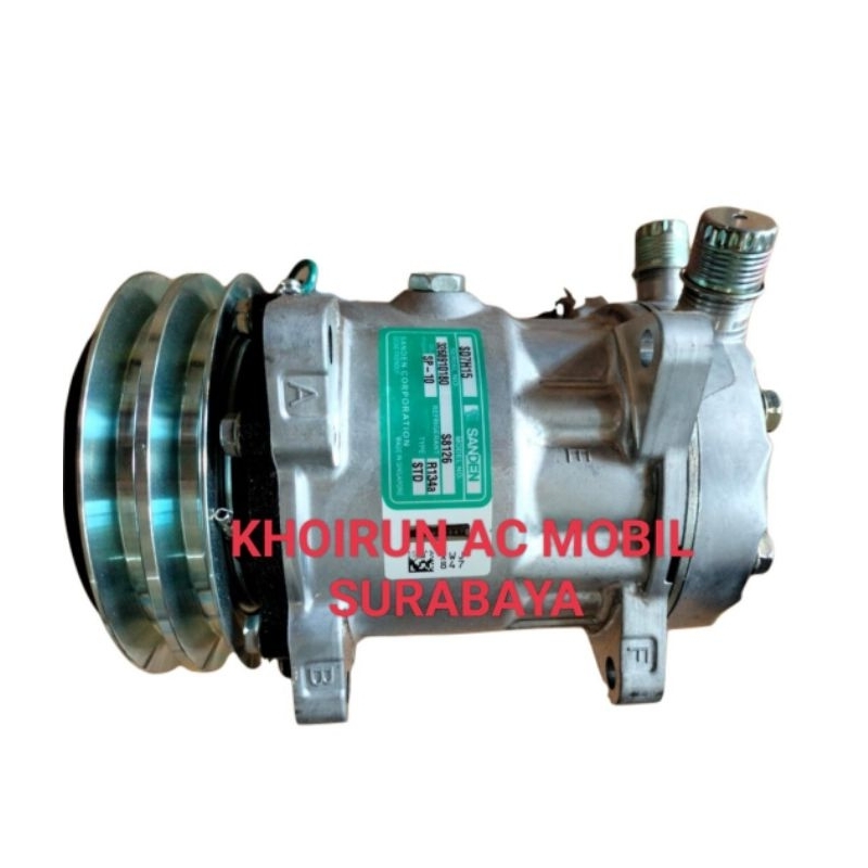 Compresor Kompresor Ac SD7H15 - 7H15 - 24V - 24Volt Komplit  - Sanden Asli - Barang Baru