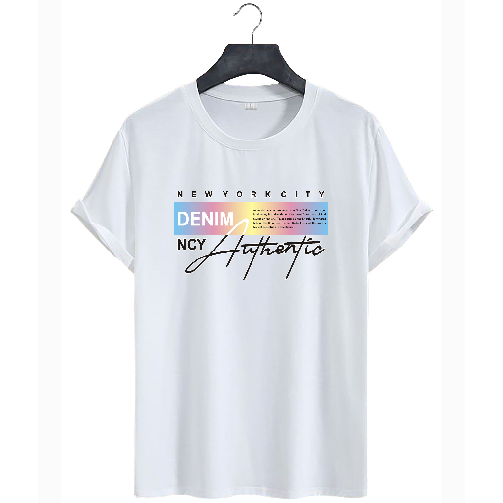 KAOS T-SHIRT (DENIM A) HITAM / KAOS PRIA / BAJU PRIA / KAOS DISTRO PRIA