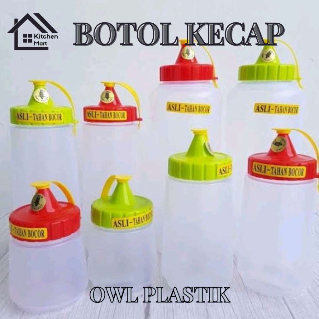 Botol Kecap Owl 1000ml Botol Saos Sambal Kecil Plastik Tahan Panas