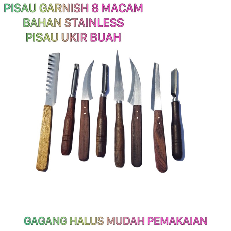 

PISAU GARNISH BUAH UKIR 8 PCS - PISAU TUMPENG STAINLESS
