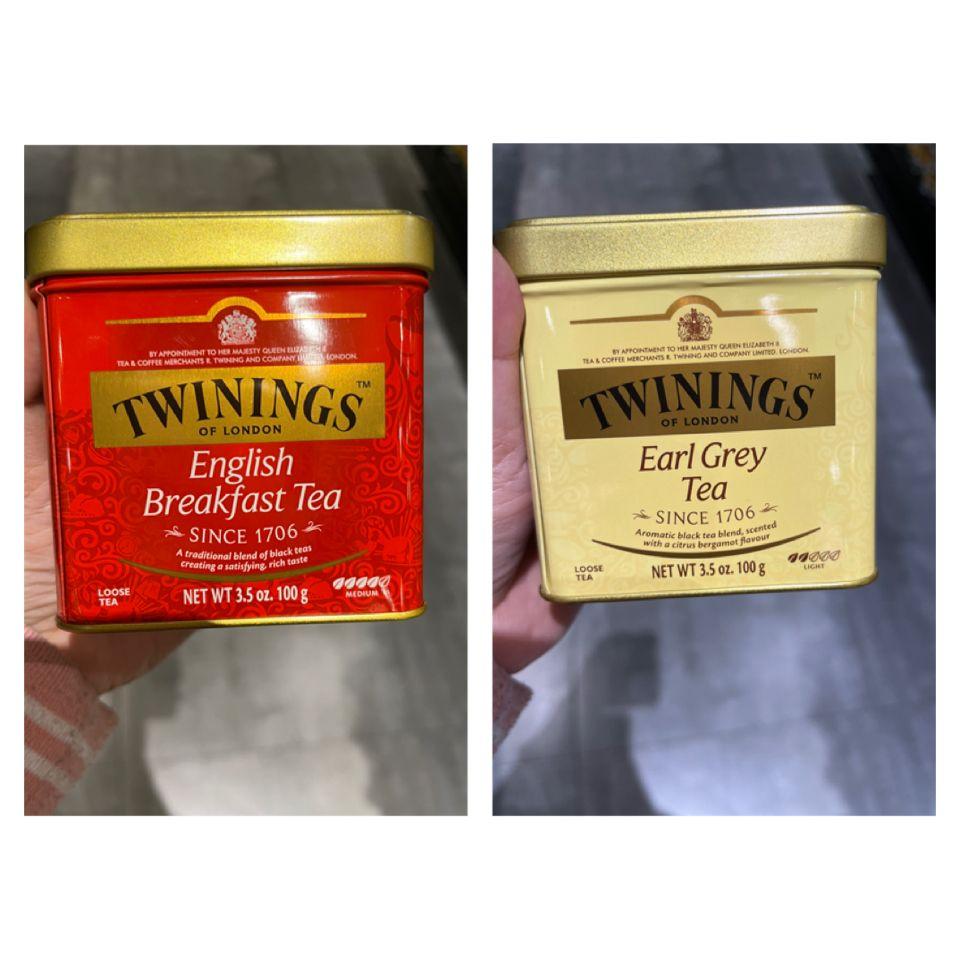 

Twinings - English Breakfast Tea/Black Tea Earl Grey - 100g (per kotak besi)