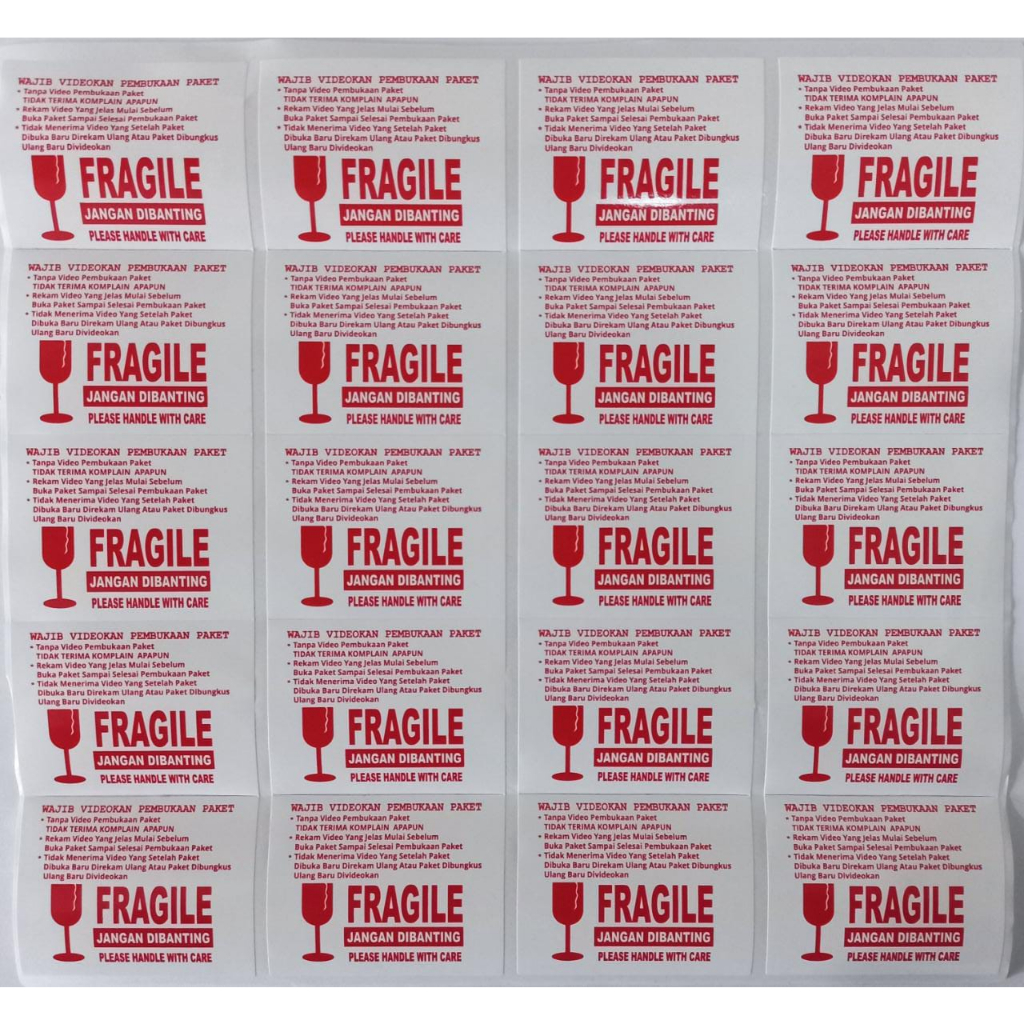 

Stiker Fragile Video Unboxing Fragile Pecah Belah