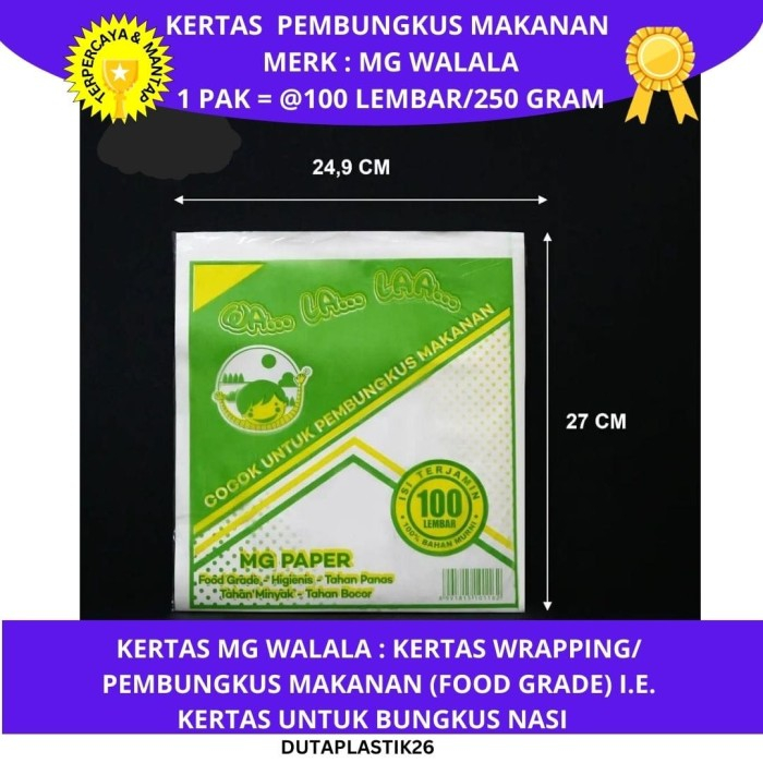 Kertas Pembungkus Makanan / Kertas Bungkus Nasi Padang Nasi Goreng/ KFC