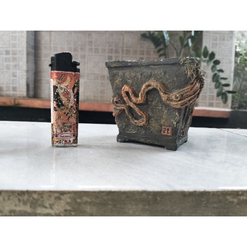 Pot Bonsai/Bunga/kaktus Relief Panorama