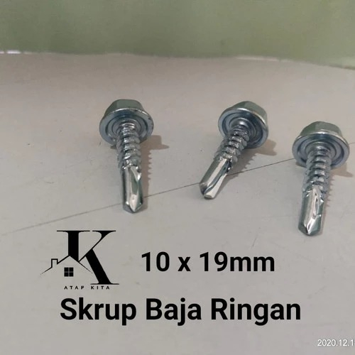 Baut Baja Ringan 10x19mm / Baut Reng / Skrup Baja dan Reng / Mur Baja