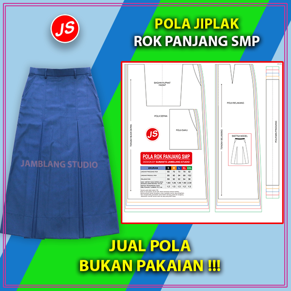 Pola Jiplak Rok Panjang SMP | Rotsa.Id