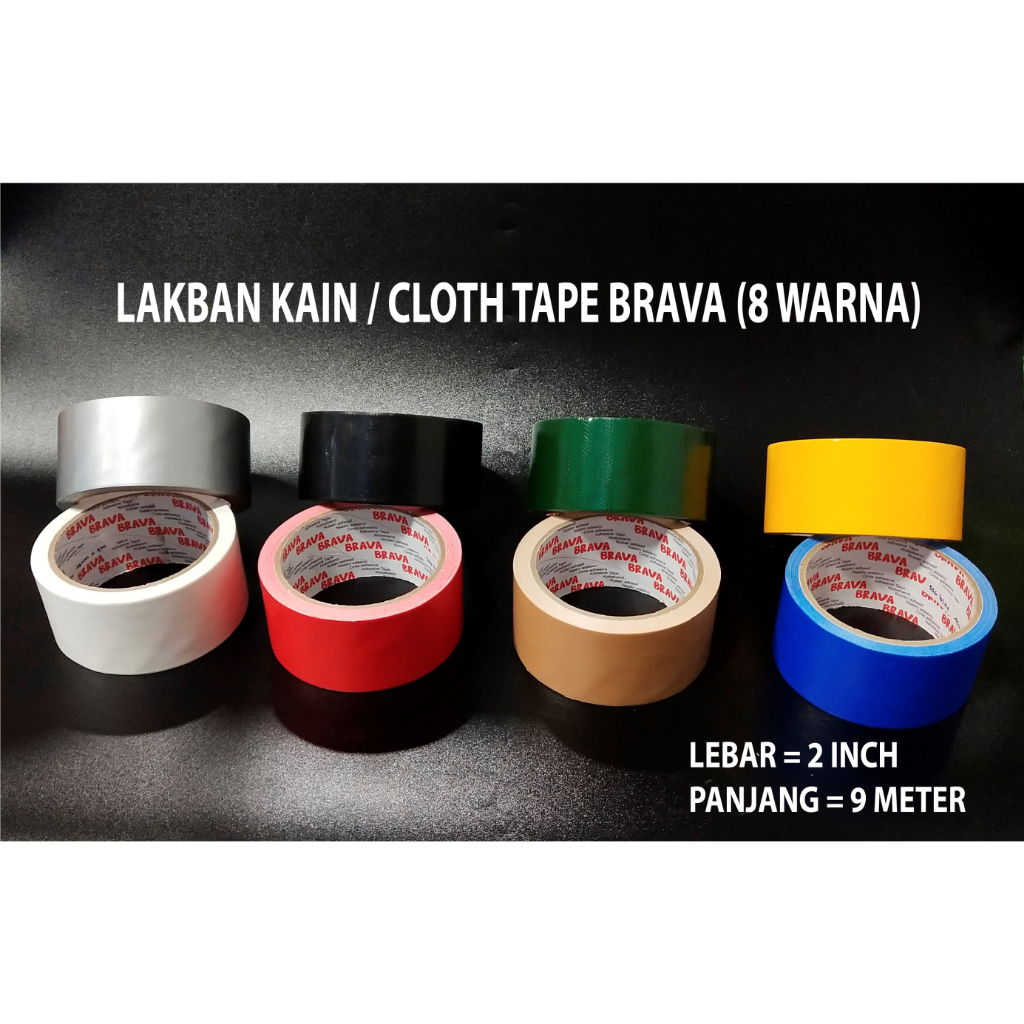 

LAKBAN KAIN / CLOTH TAPE BRAVA 2 INCH 11M (8 WARNA) LAKBAN JILID/LAKBAN FOTOKOPI