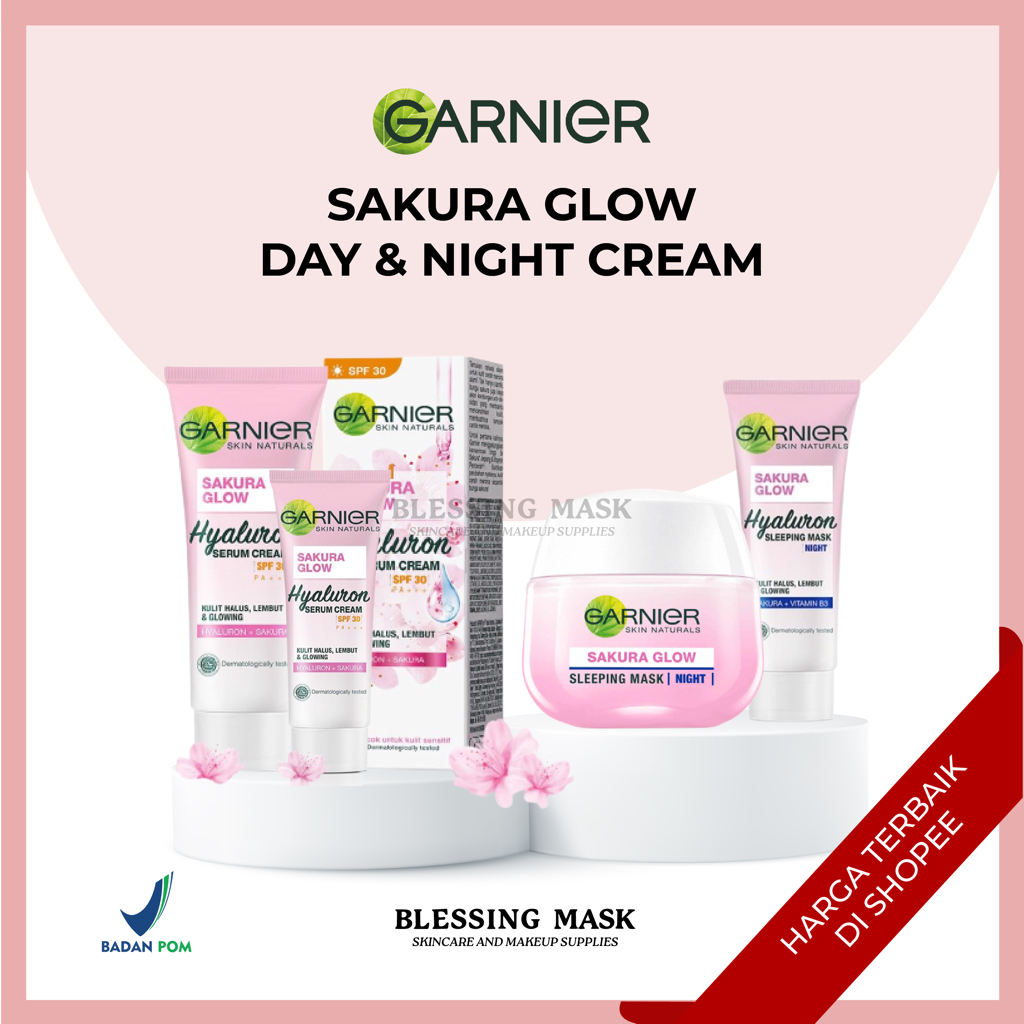 Garnier Sakura Glow Day Cream Sakura Glow Serum Night Cream