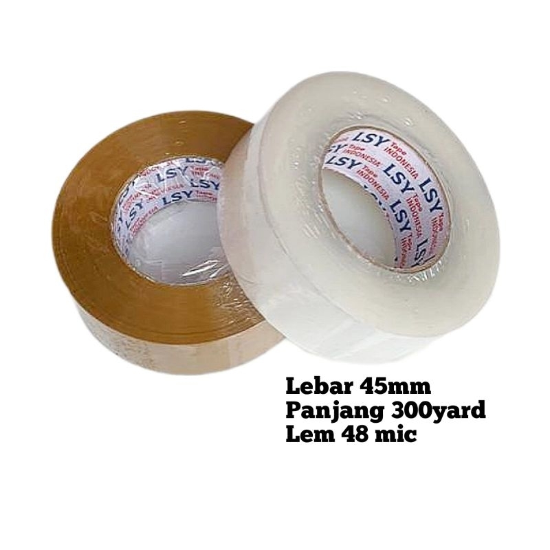 

lakban bening / coklat jumbo 300yard full tebal 48 micron LSY TAPE ( CBM )