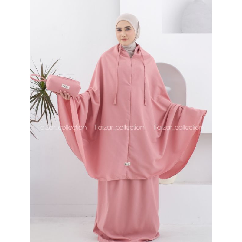 FAIZAR COLLECTION - Mukena Ameena Dewasa Traveling 2in1 Katun Premium