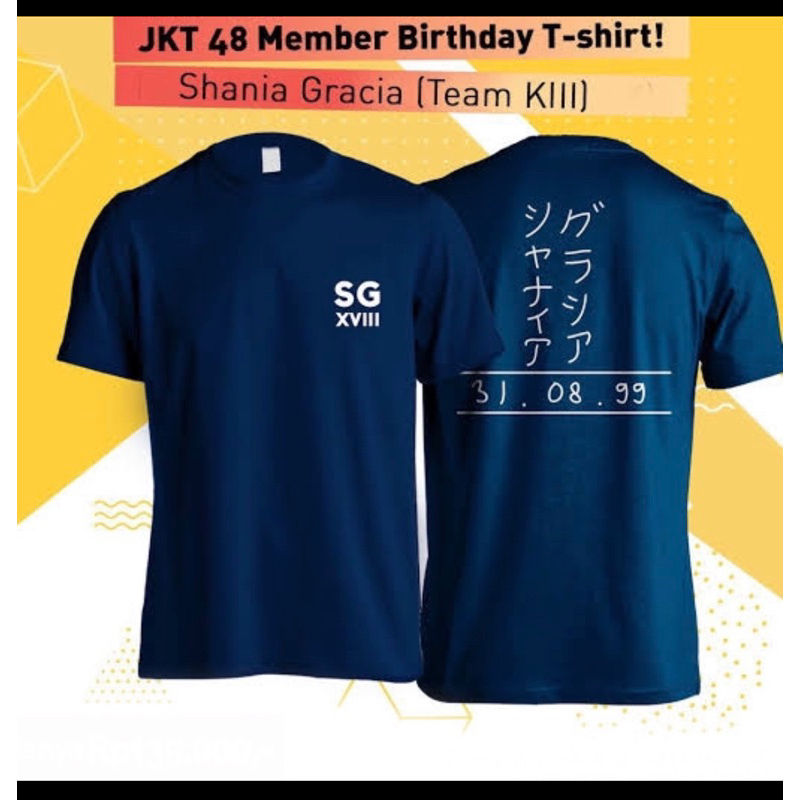 Kaos jkt48 shania gracia jkt 48 birthday