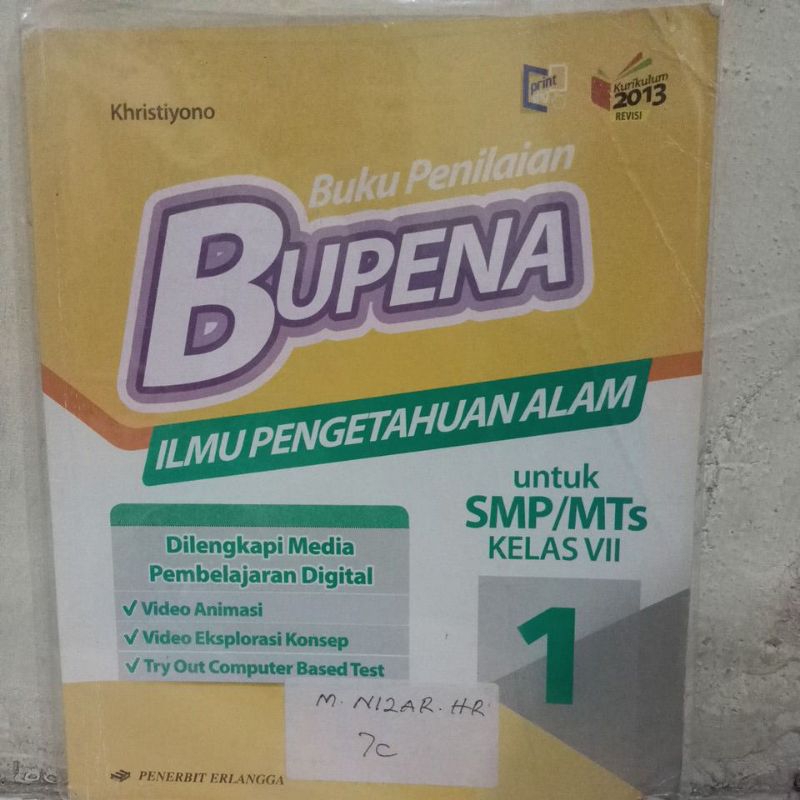 

Buku Bupena IPA kelas 7 second Penerbit Erlangga