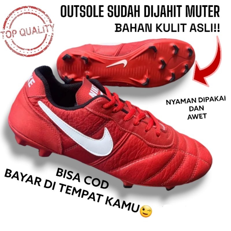 Sepatu bola kulit Asli Nike Premium Olahraga kuat dan nyaman unisex SOL SUDAH DIJAHIT