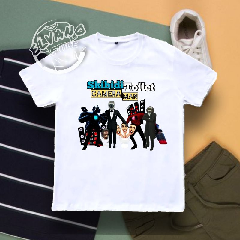 SKIBIDI TOILET KAOS BAJU ANAK SKIBIDI TOILET CAMERAMAN BOSS