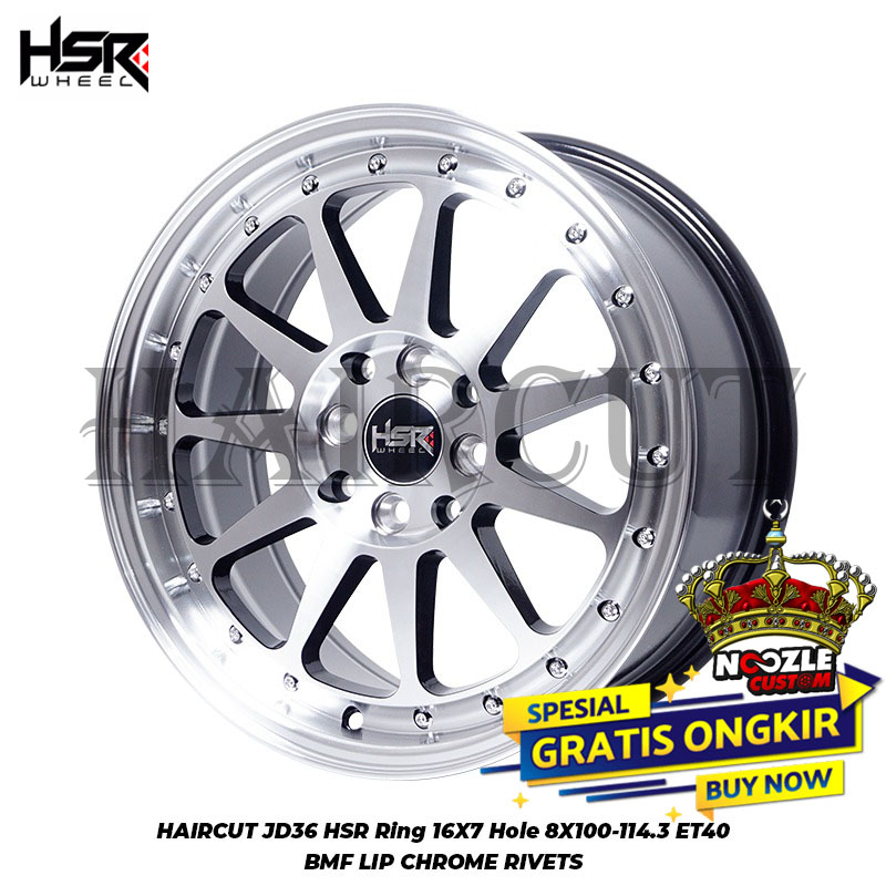 VELG HSR R16 LUBANG 4 DOUBLE PCD PLEK MOBIL RACING HSR TYPE HAIRCUT
