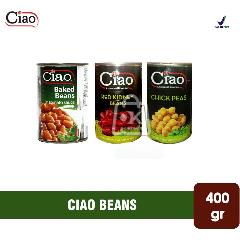 

Kacang Merah Kaleng CIAO / Chick Peas / Baked Beans (Kaleng 400gr)