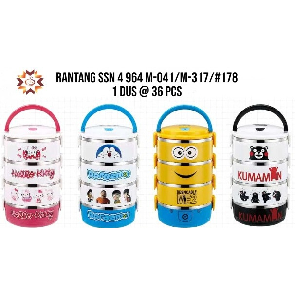 Rantang Susun Karakter/ Rantang Stainless 4 Susun/ Kotak Bekal Karakter