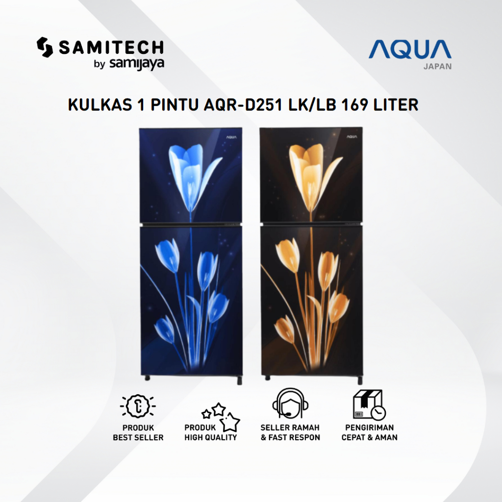 KULKAS 2 PINTU AQUA AQR-D251LB D251LK D251 LB LK BERGARANSI