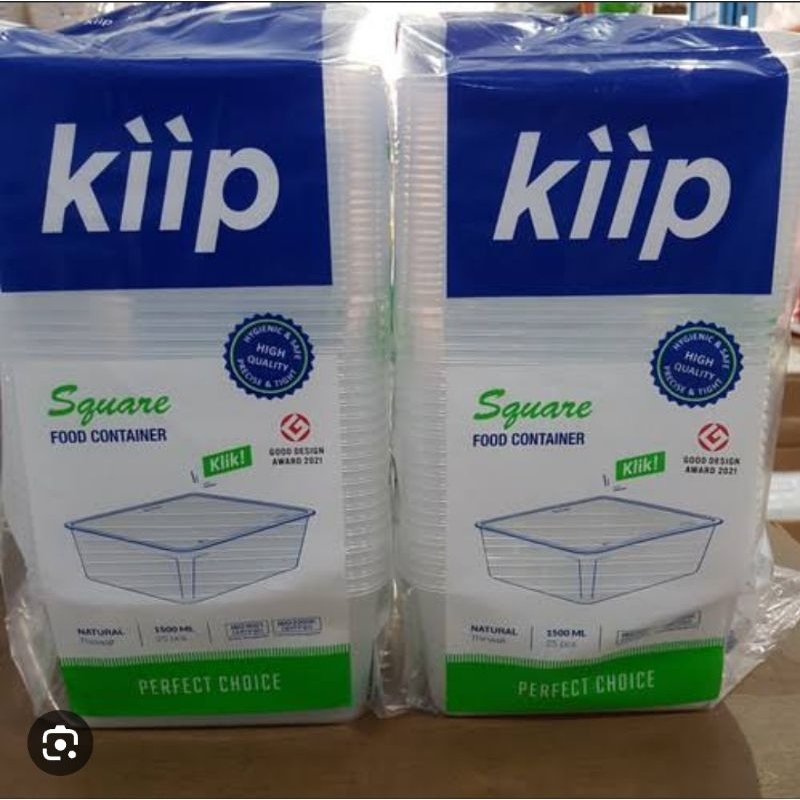 Thinwall BUJUR SANGKAR KIIP 1500ml & 2000ml +Tutup (isi 25 pcs)