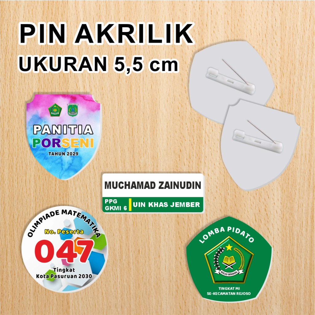 

Pin Akrilik/Pin Lomba/Pin Panitia