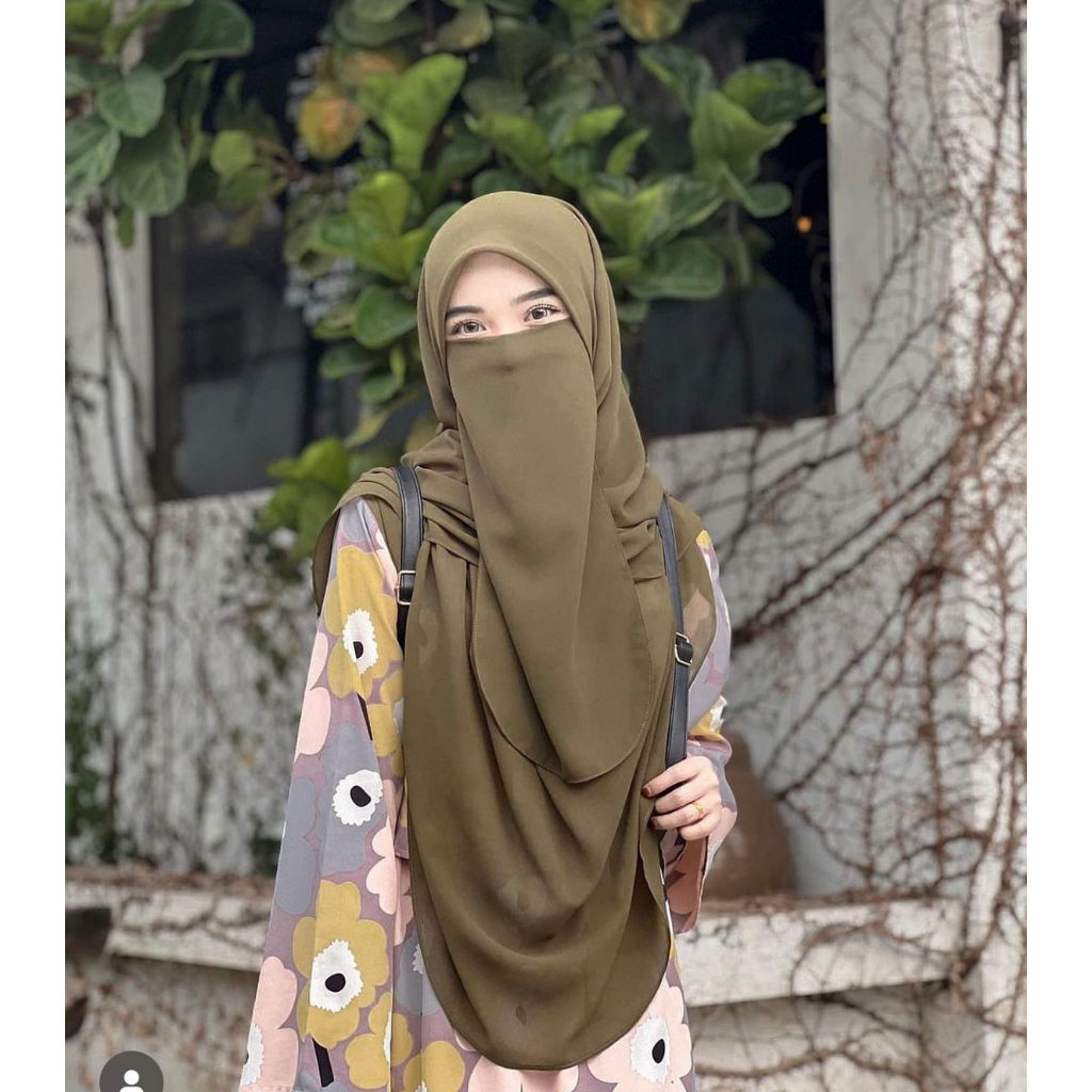 RB Khimar Segi Empat Oval Set Cadar Khimar Annisa Curve Ceruty Babydoll