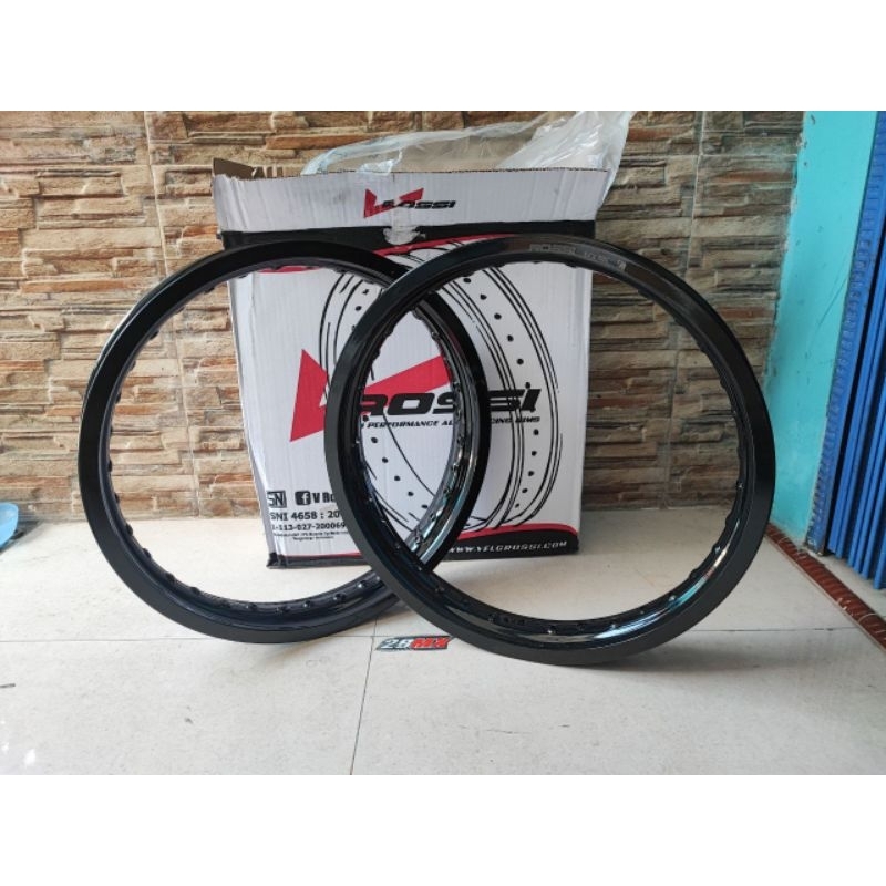 PELEK VROSI HITAM GLOSSY HALUS UKURAN 185 215 RING 17 HOLE 36